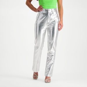 Steve Madden Josie Straight Leg Pants in Silver